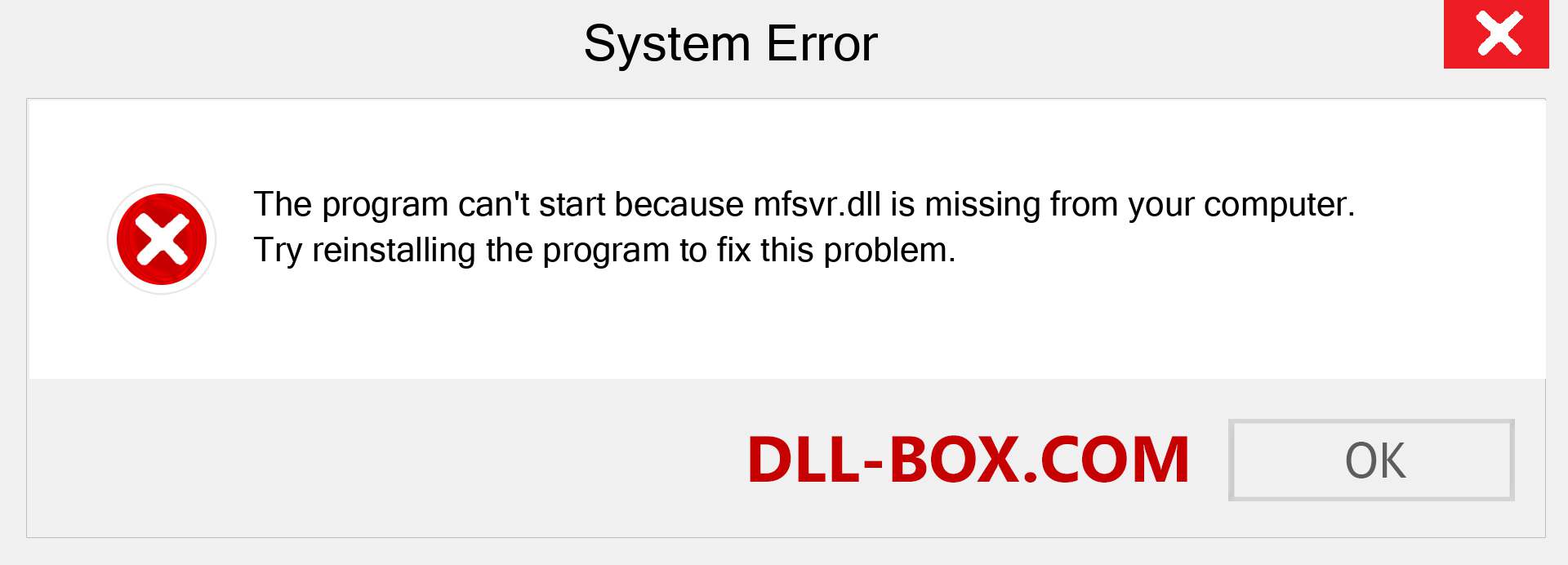  mfsvr.dll file is missing?. Download for Windows 7, 8, 10 - Fix  mfsvr dll Missing Error on Windows, photos, images